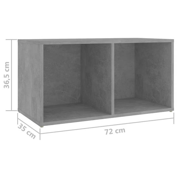 vidaXL Tv-meubelen 2 st 72x35x36,5 cm bewerkt hout betongrijs