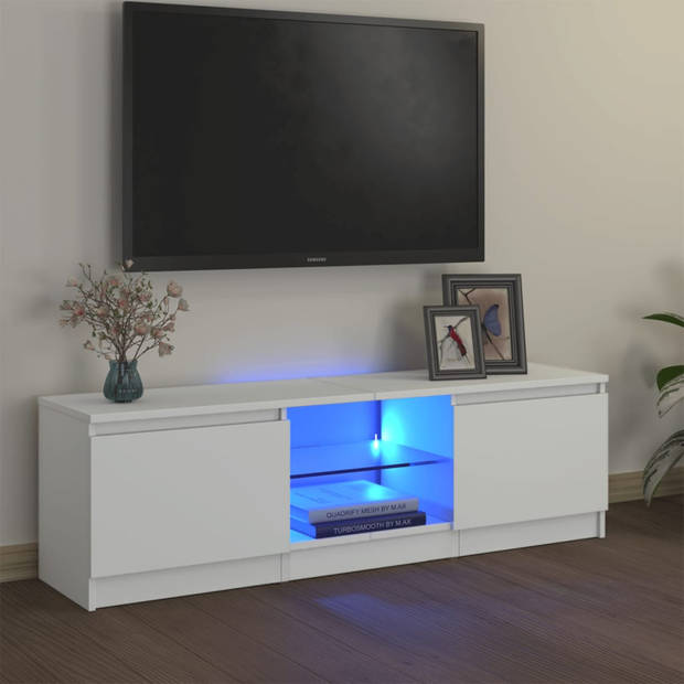 vidaXL Tv-meubel met LED-verlichting 120x30x35,5 cm wit