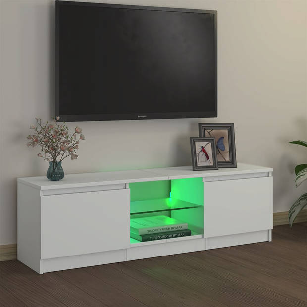 vidaXL Tv-meubel met LED-verlichting 120x30x35,5 cm wit