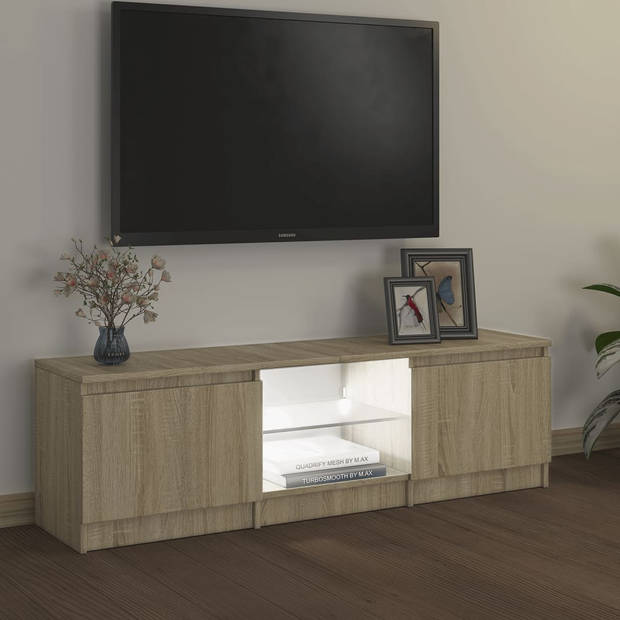 vidaXL Tv-meubel met LED-verlichting 120x30x35,5 cm sonoma eikenkleur