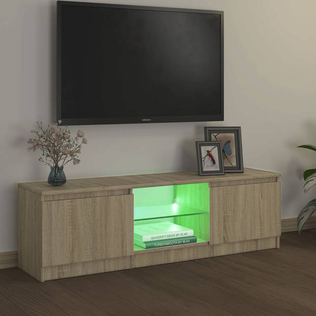 vidaXL Tv-meubel met LED-verlichting 120x30x35,5 cm sonoma eikenkleur