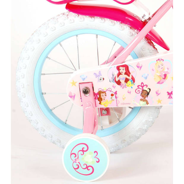 Disney Meisjesfiets Princess 14 Inch 25 cm Meisjes Terugtraprem Roze