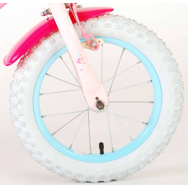 Disney Meisjesfiets Princess 14 Inch 25 cm Meisjes Terugtraprem Roze