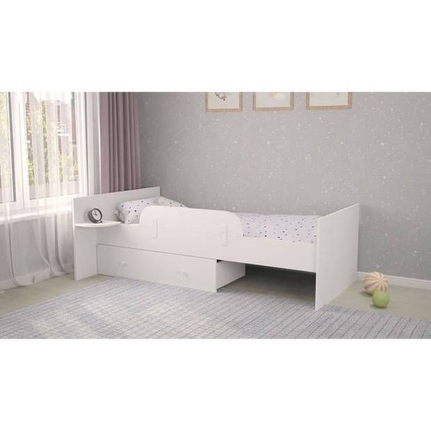 Polini - wit/naturel Teddy omvormbaar bed van 60x120 cm tot 90x190 cm