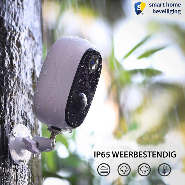 Outdoor eye Draadloze IP beveiligingscamera op accu - zwart - voor binnen & buiten - met SD kaart & anti-diefstal beugel