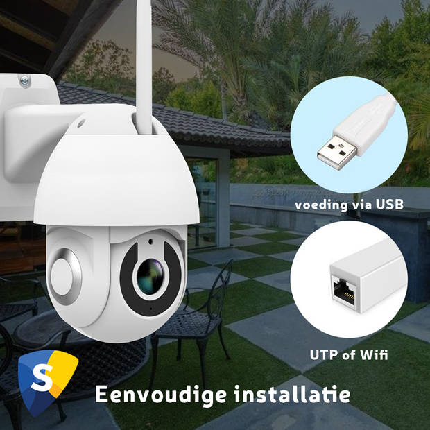 Outdoor dome draaibare IP beveiligingscamera voor buiten - Smart Home Beveiliging - 360 graden
