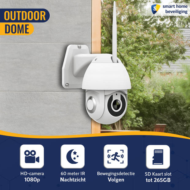 Outdoor dome draaibare IP beveiligingscamera voor buiten - Smart Home Beveiliging - 360 graden