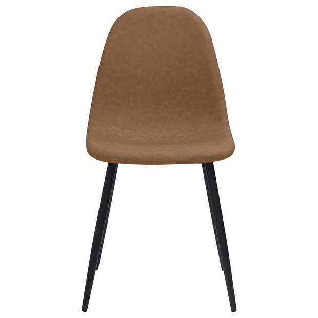 vidaXL Eetkamerstoelen 2 st 45x53,5x83 cm kunstleer donkerbruin