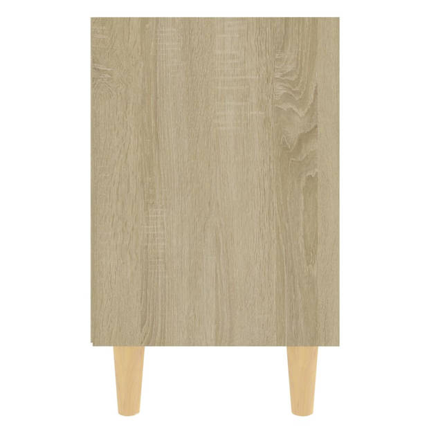 vidaXL Nachtkastje met houten poten 40x30x50 cm sonoma eikenkleurig