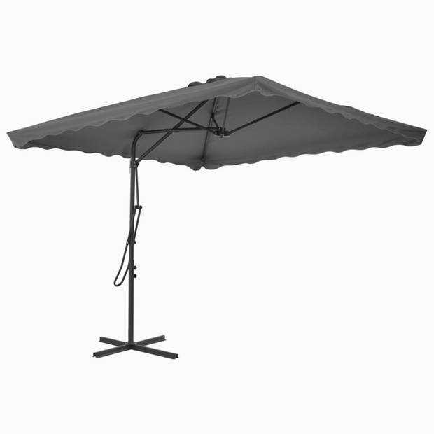 vidaXL Parasol met stalen paal 250x250 cm antraciet