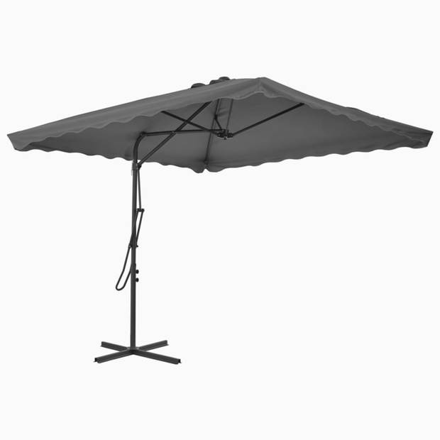 vidaXL Parasol met stalen paal 250x250 cm antraciet