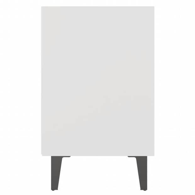 vidaXL Nachtkastjes 2 st met metalen poten 40x30x50 cm wit