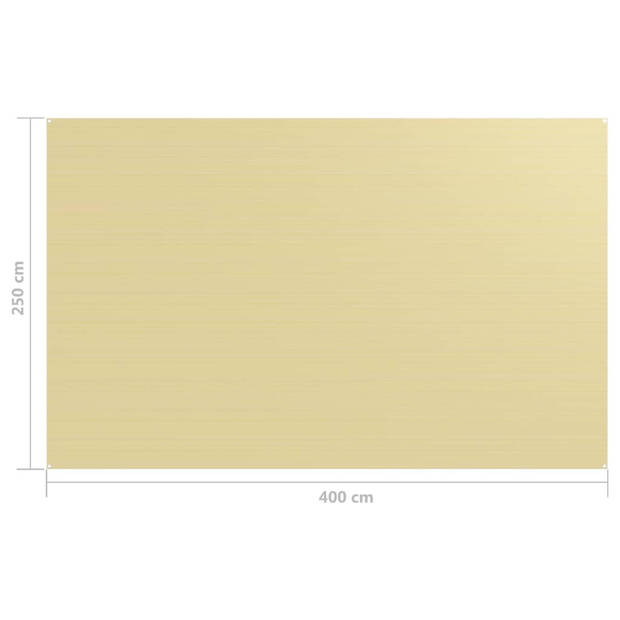 The Living Store Tenttapijt - Beige - 250 x 400 cm - HDPE - Weerbestendig