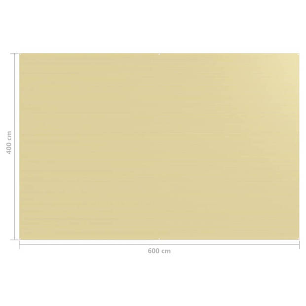 The Living Store Tenttapijt - 400 x 600 cm - Beige - HDPE - Weerbestendig