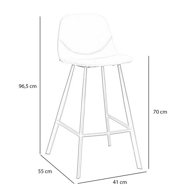 Bronx71 Industriële barkruk Logan antraciet eco-leer 70 cm.