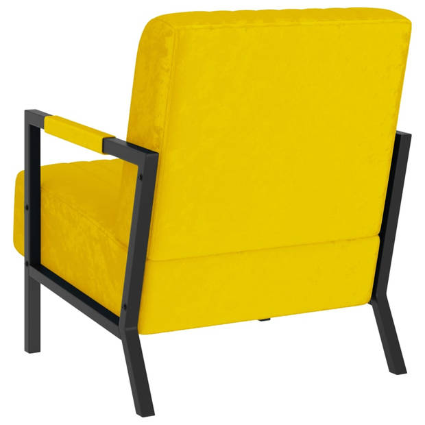 The Living Store Fauteuil Comfort - Fauteuils - 66 x 84 x 84 cm - Mosterdgeel - Fluweel