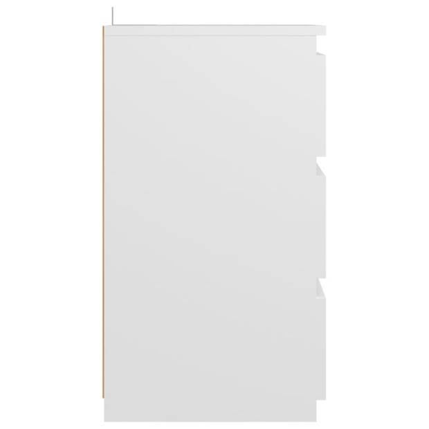 vidaXL Nachtkastje 40x35x62,5 cm bewerkt hout wit
