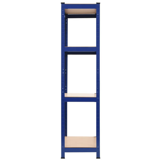 vidaXL Opbergrekken 2 st 80x40x160 cm staal en MDF blauw