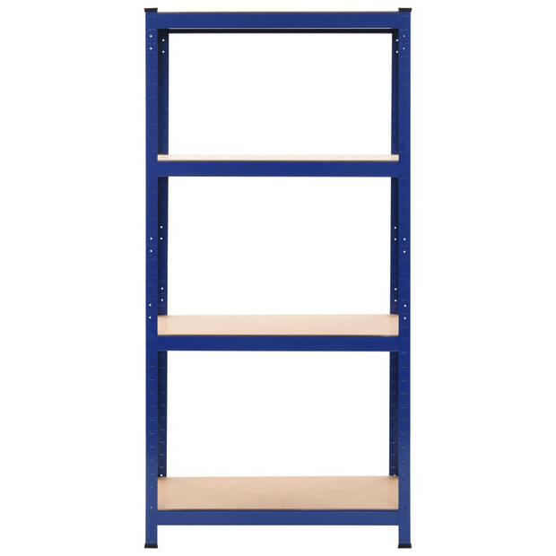 vidaXL Opbergrekken 2 st 80x40x160 cm staal en MDF blauw