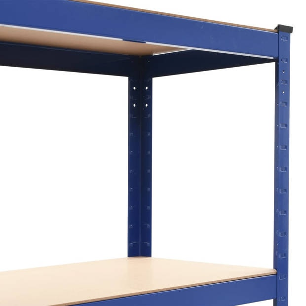 vidaXL Opbergrekken 2 st 80x40x160 cm staal en MDF blauw