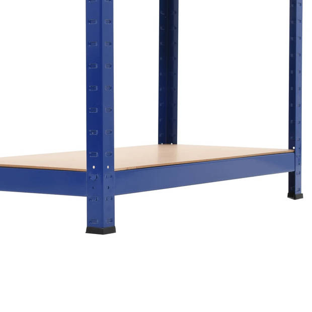 vidaXL Opbergrekken 2 st 80x40x160 cm staal en MDF blauw