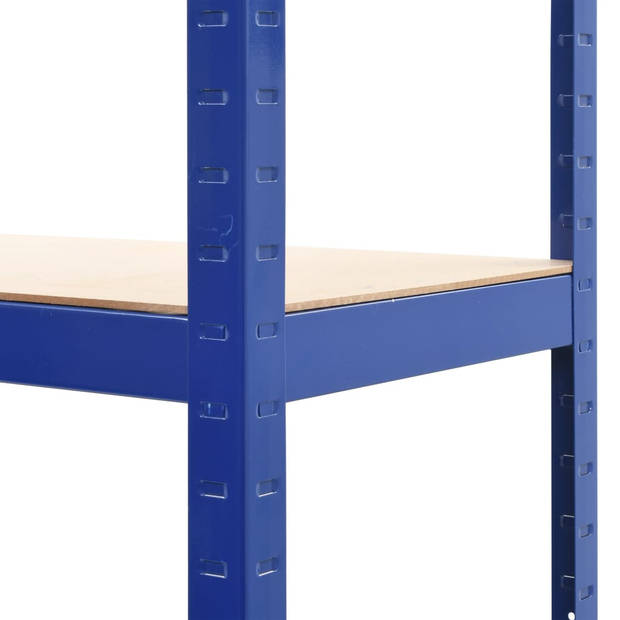 vidaXL Opbergrekken 2 st 80x40x160 cm staal en MDF blauw