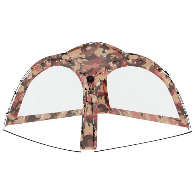 vidaXL Partytent met LED en 4 zijwanden 3,6x3,6x2,3 m camouflage