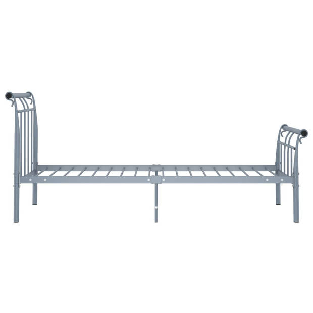 vidaXL Bedframe metaal grijs 100x200 cm