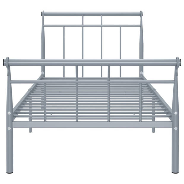 vidaXL Bedframe metaal grijs 100x200 cm