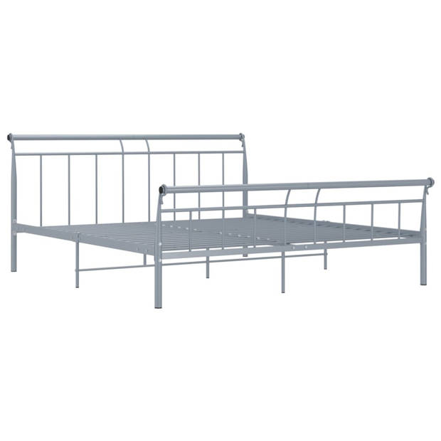 vidaXL Bedframe metaal grijs 200x200 cm