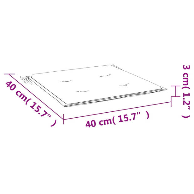 vidaXL Tuinstoelkussens 4 st 40x40x3 cm oxford stof crèmekleurig