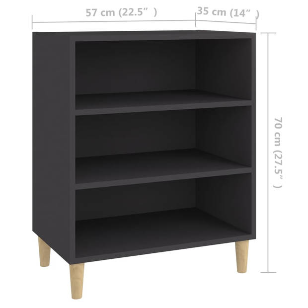 vidaXL Dressoir 57x35x70 cm bewerkt hout grijs