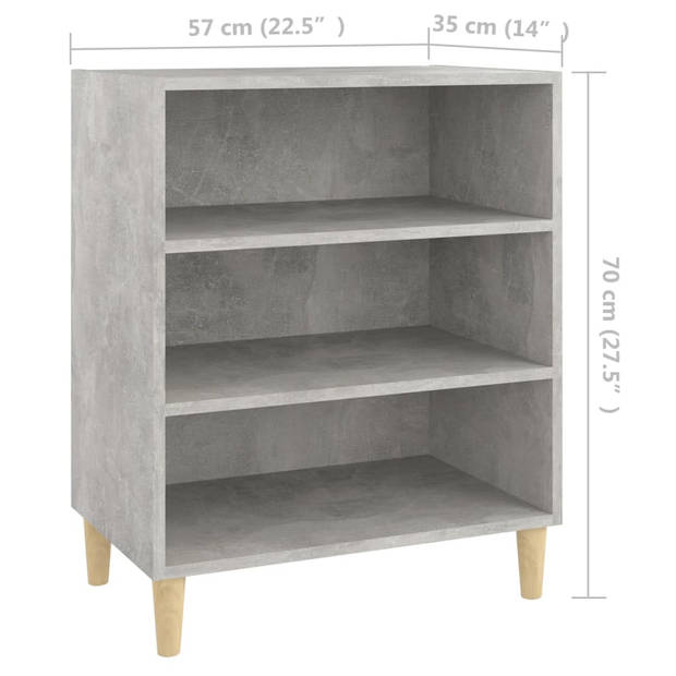 vidaXL Dressoir 57x35x70 cm bewerkt hout betongrijs