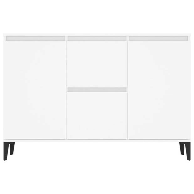 The Living Store Dressoir Industrieel - 104 x 35 x 70 cm - Wit Spaanplaat - Metaal