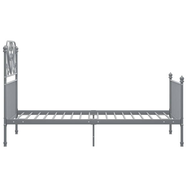 vidaXL Bedframe metaal grijs 100x200 cm