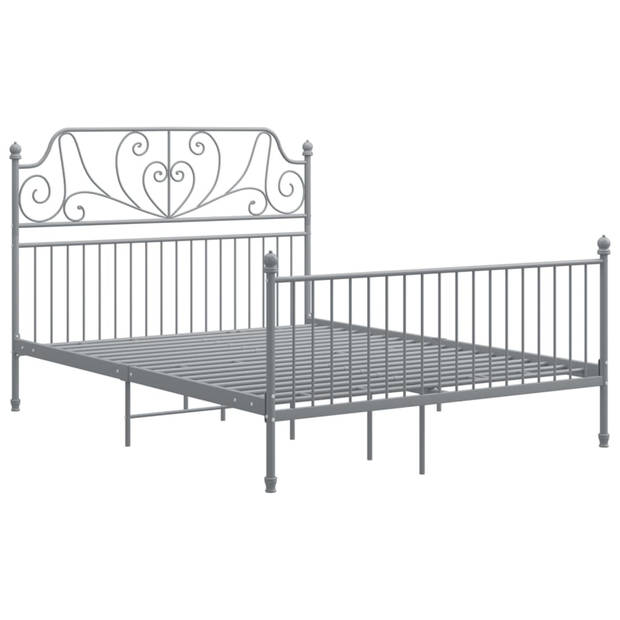 vidaXL Bedframe metaal grijs 140x200 cm