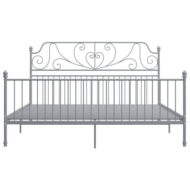 vidaXL Bedframe metaal grijs 180x200 cm