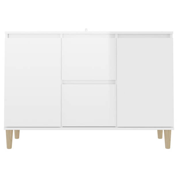 The Living Store Dressoir - Hoogglans wit - 103.5 x 35 x 70 cm - Stevig - duurzaam - 2 lades - 2 deuren