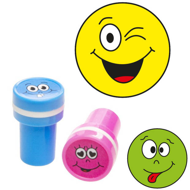 Decopatent® Uitdeelcadeaus 60 STUKS Vrolijke Smiley Stempels -