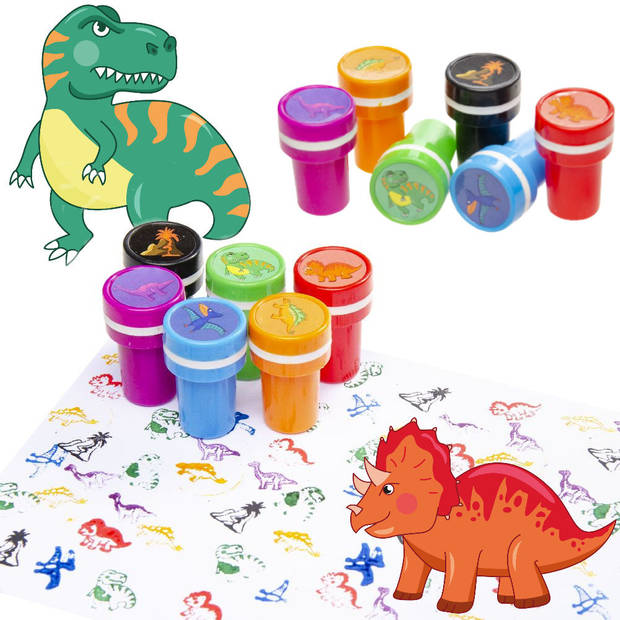 Decopatent® Uitdeelcadeaus 60 STUKS Dinosaurus Stempels - Traktatie