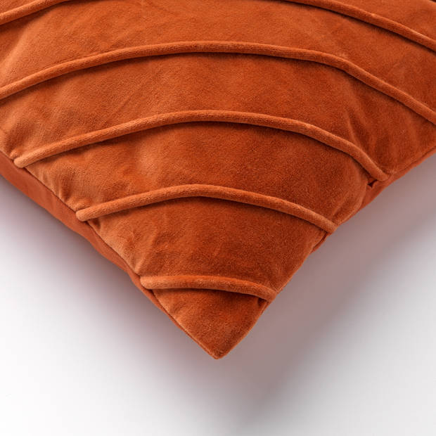 Dutch Decor - PACO - Kussenhoes velvet 40x60 cm Potters Clay - oranje