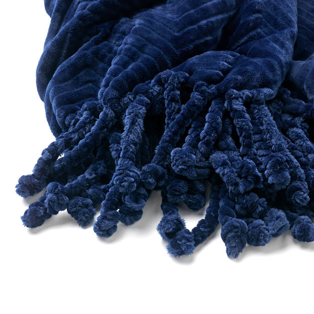 Dutch Decor - ZIGGY - Plaid van fleece 140x180 cm - Insignia Blue - donkerblauw
