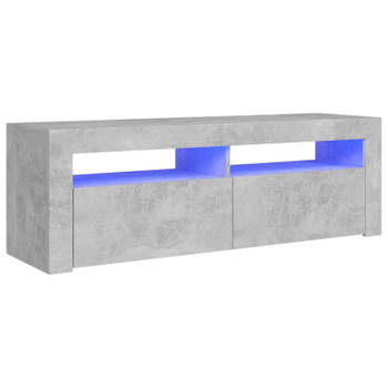 vidaXL Tv-meubel met LED-verlichting 120x35x40 cm betongrijs