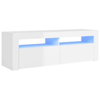 vidaXL Tv-meubel met LED-verlichting 120x35x40 cm hoogglans wit