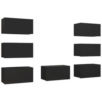 vidaXL Tv-meubelen 7 st 30,5x30x60 cm bewerkt hout zwart