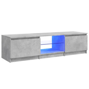 vidaXL Tv-meubel met LED-verlichting 140x40x35,5 cm betongrijs