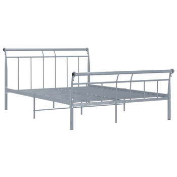 vidaXL Bedframe metaal grijs 140x200 cm