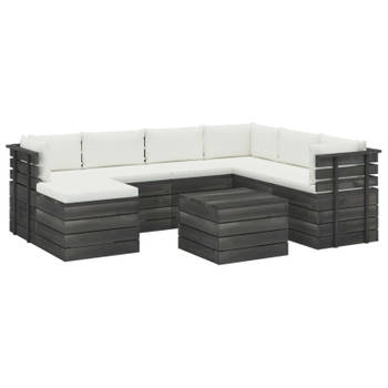 vidaXL 8-delige Loungeset pallet met kussens massief grenenhout