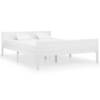 vidaXL Bedframe massief grenenhout wit 120x200 cm