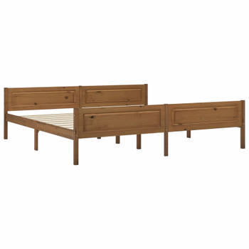 vidaXL Bedframe massief grenenhout honingbruin 200x200 cm